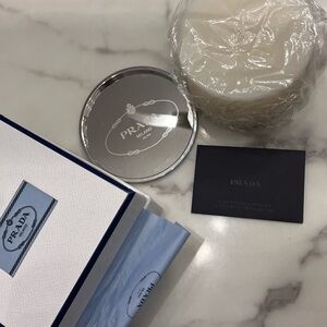 Prada White Luxury Bath candle with tray new in box